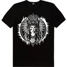 Rock&Roll Kızılderili Kız Siyah Kısa Kollu Erkek Tişört