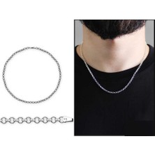 Gül Endam 925 Ayar Gümüş 50CM 80 Mikron Doç Erkek Zincir Kolye