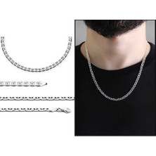 Gül Endam 925 Ayar Gümüş 50 cm 120 Mikron Barlı Erkek Zincir Kolye