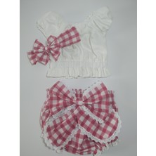 Moms And Babies Terzim Ayşenur Kız Bebek Büstiyerli-Bluz Şort Takımı