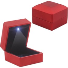 Gül Endam Işıklı Kırmızı Renk Yüzük/alyans Kutusu