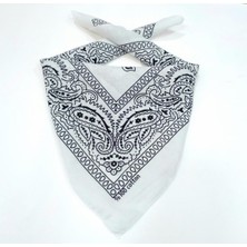 Krml Şal Desen Kare Bandana Kırmızı