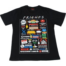 Bunlardan İstiyorum Friends Infographic Tişört Siyah