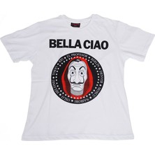 Bunlardan İstiyorum La Casa Del Papel Bella Ciao Tişört Beyaz