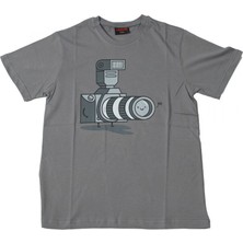 Bunlardan İstiyorum One Happy Cameraman Tişört Gri