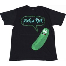 Bunlardan İstiyorum Rick And Morty Pickle Rick Tişört Siyah