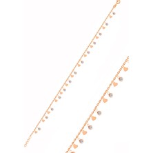 Söğütlü Silver Gümüş Rose Kalpli Zirkon Taşlı Pullu Halhal