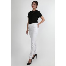 Balins Cep Detaylı Gabardin Pantolon Beyaz