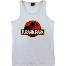 Stonedfame Jurassic Park Baskılı Sıfır Kol T-Shirt