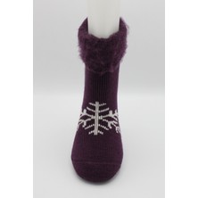 Igloo Socks Igloo Yılbaşı Hediyelik Termal Kar Tanesi Desenli Kadın Çorabı