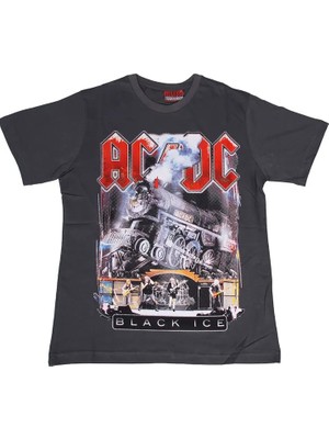 Bunlardan İstiyorum Ac/dc Black Ice Tişört Gri