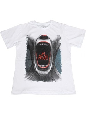 Bunlardan İstiyorum American Horror Story No:1 Tişört Beyaz