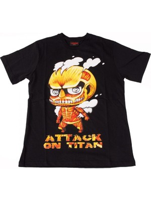 Bunlardan İstiyorum Attack On Titan No:4 Tişört Siyah