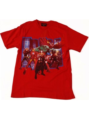 Bunlardan İstiyorum Marvel Heroes No: 1 Tişört Kırmızı