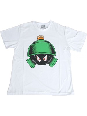 Bunlardan İstiyorum Marvin The Martian Tişört Beyaz