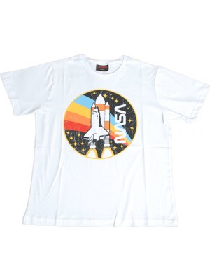 Bunlardan İstiyorum Nasa Spacecraft Tişört Beyaz