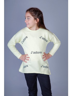 Toontoy Kız Çocuk Jadore Baskılı T-Shirt