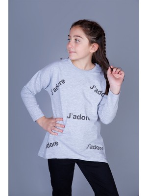 Toontoy Kız Çocuk Jadore Baskılı T-Shirt