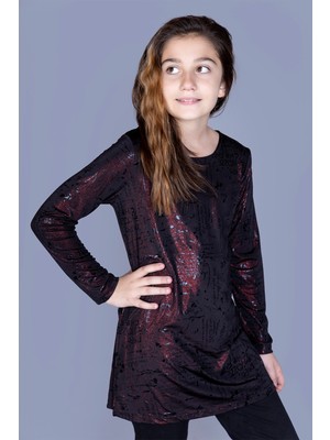 Toontoy Kız Çocuk Simli Harf Desenli T-Shirt