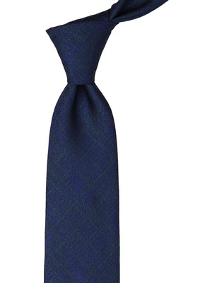 Kravatkolik Lacivert Kendinden Desen Mendilli Klasik Kravat KK10232