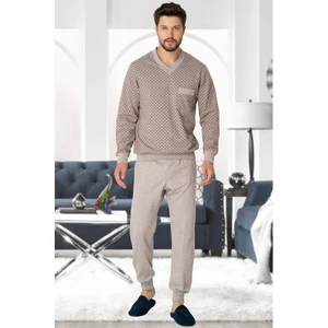 By Mecit Pijama 2766 Kahve Büyük Beden Erkek Pijama Takımı