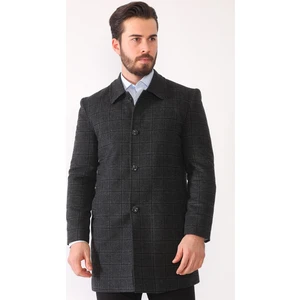 PLT8364 Dewberry Erkek Palto-Ekose Antrasit