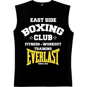 Boks Kulübü Siyah Kesik Kol | Kolsuz Erkek T-Shirt | Atlet