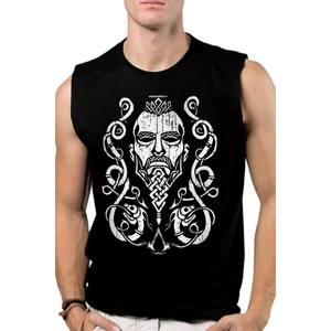 Nordik Baba Siyah Kesik Kol | Kolsuz Erkek T-Shirt | Atlet