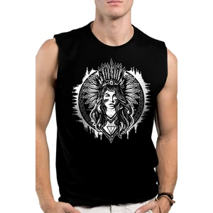 Kızılderili Kız Siyah Kesik Kol | Kolsuz Erkek T-Shirt | Atlet