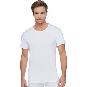 12 Adet Beyaz Penye Bisiklet Yaka Fanila