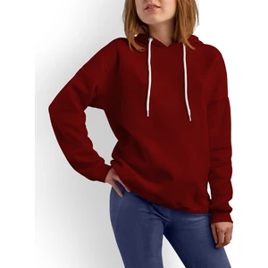 Acr Giyim Bordo Kapüşonlu Belden Oturtmalı Kadın Sweatshirt