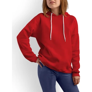Acr Giyim Kırmızı Kapüşonlu Belden Oturtmalı Kadın Sweatshirt