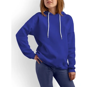 Acr Giyim Saks Mavi Kapüşonlu Belden Oturtmalı Kadın Sweatshirt