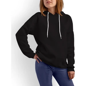 Acr Giyim Siyah Kapüşonlu Belden Oturtmalı Kadın Sweatshirt