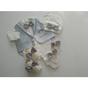 Moms And Babies Mevlit Takımı Erkek Bebek Yelekli Smokin Takımı Tulum Takım