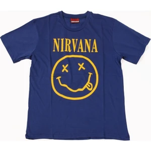 Bunlardan İstiyorum Nirvana Smiley Tişört Mavi