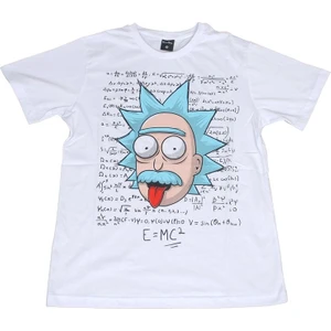 Bunlardan İstiyorum Rick And Morty Einstein Tişört Beyaz