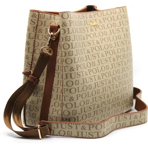 Just Polo Vizon - Taba Kadın Baskı Desenli El ve Omuz Çantası Jp2117