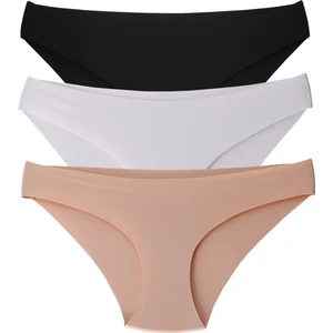 Merry Secrets Kadın 3'lü Paket Panty Lazer Kesim Slip Külot