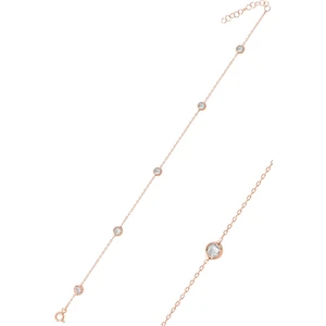 Söğütlü Silver Gümüş Rose Sıra Taşlı Halhal