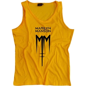 Stonedfame Marilyn Manson Baskılı Sıfır Kol T-Shirt