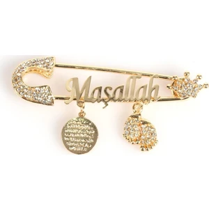 Sahi Aksesuar Maşallah Yazılı Zirkon Taşlı Bebek Yaka İğnesi  29