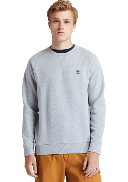Tımberland Gri Ls Exeter River Basic Brushed Back Crew Erkek Sweatshirt TB0A2BNK0521