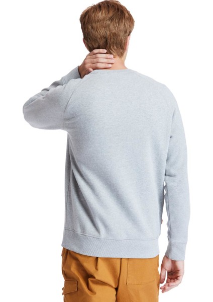 Tımberland Gri Ls Exeter River Basic Brushed Back Crew Erkek Sweatshirt TB0A2BNK0521