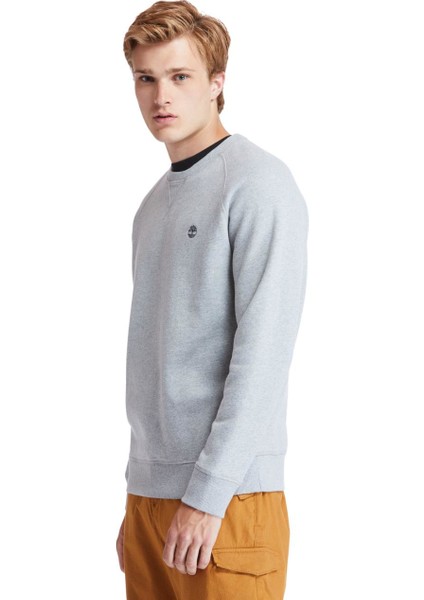 Tımberland Gri Ls Exeter River Basic Brushed Back Crew Erkek Sweatshirt TB0A2BNK0521
