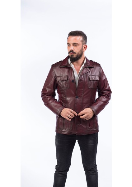 E-896 Gerçek Deri Erkek Kaban