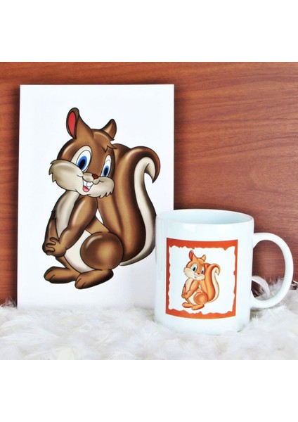 Sevimli Sincap Günlük Hatıra Defteri Sincap Tasarımlı Kupa Hediye Seti