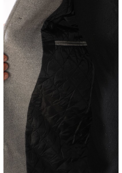 PLT8364 Dewberry Erkek Palto-Açık Gri