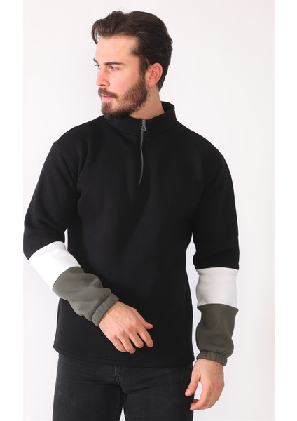 1041 Dewberry Erkek Sweatshırt-Siyah