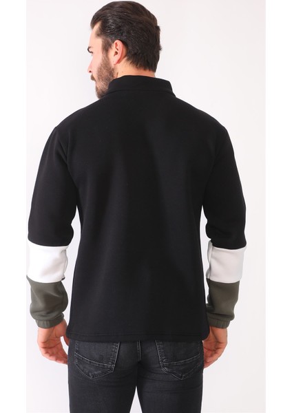 1041 Dewberry Erkek Sweatshırt-Siyah